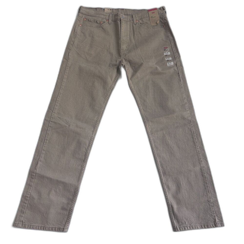 Levi's 505 Regular Straight Leg Jeans Mens 38x34 Tan Brown Denim Zip Up NWT